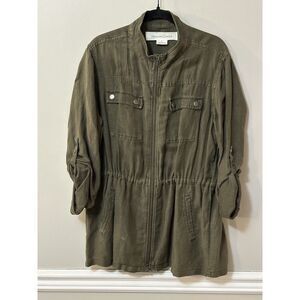 Treasure & Bond Olive Sarma Canvas Military Jacket Canvas‎ Utility Green, Medium